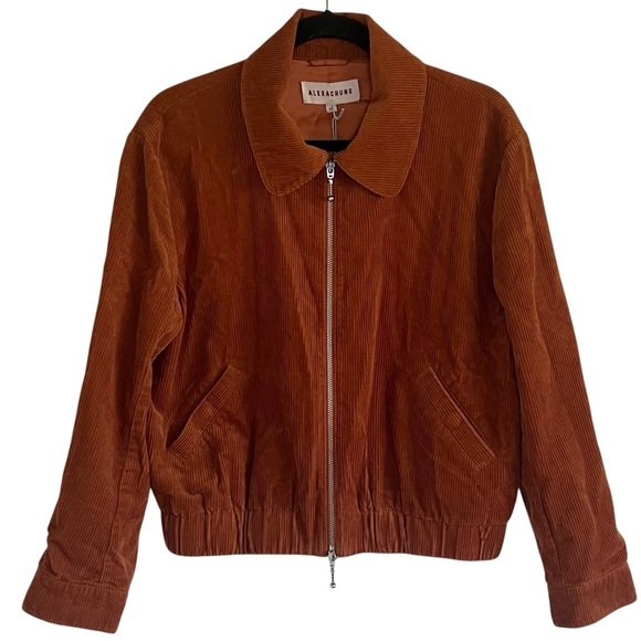 AlexaChung Burnt Orange Milne Corduroy Bomber Jacket Alexa Chung NWT Size US 10 - Picture 1 of 9